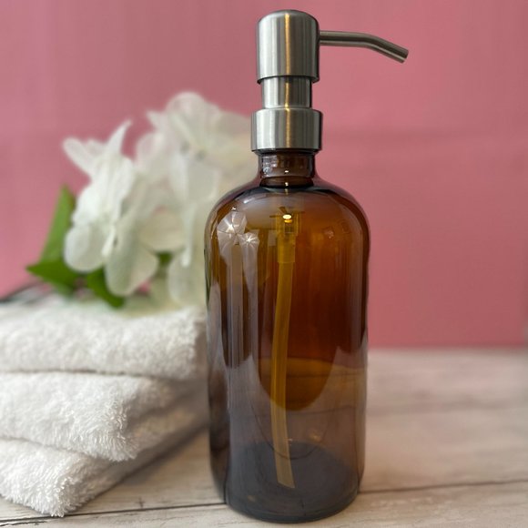 BROWN GLASS SOAP BOTTLES - Picture 10 of 14